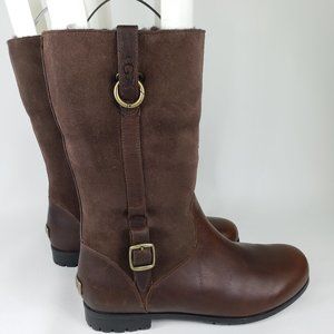 Ugg  Bellvue Brown Suede Leather Sheepskin Boot